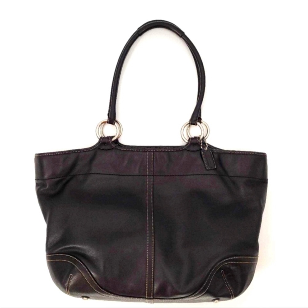 COACH Black Leather Bleeker Tote  M05S-5167